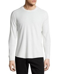 White Knit Crew-neck Sweater