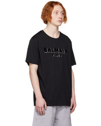 Balmain Black Textured T Shirt