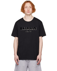 Balmain Black Textured T Shirt