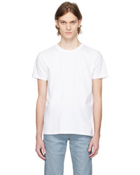 Naked & Famous Denim White Circular T Shirt