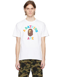 BAPE White College T Shirt