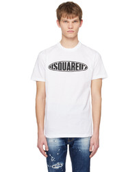 DSQUARED2 White D2 Surf Board T Shirt