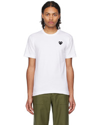 Comme Des Garcons Play White Heart T Shirt