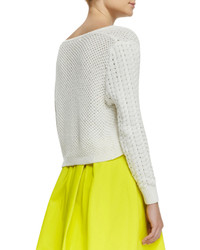 Thakoon Addition Cropped Textured Knit Pullover