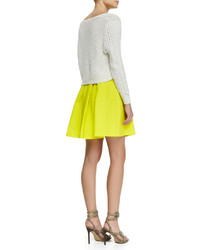 Thakoon Addition Cropped Textured Knit Pullover