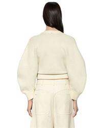 Sportmax Cropped Chenille Jacquard Knit Sweater