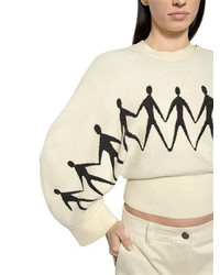 Sportmax Cropped Chenille Jacquard Knit Sweater