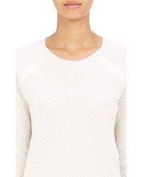 ATM Anthony Thomas Melillo Honeycomb Cropped Sweater White Siz
