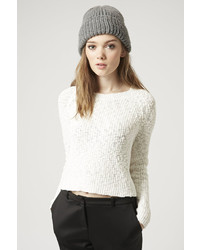 Topshop Knitted Slubby Crop Sweater
