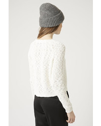 Topshop Knitted Slubby Crop Sweater
