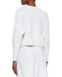 Alexander Wang T By Chunky Knit Cropped Pullover Sweater