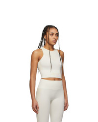 Reebok By Victoria Beckham Off White And Beige Seamless Cropped Tank Top
