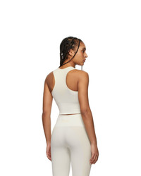 Reebok By Victoria Beckham Off White And Beige Seamless Cropped Tank Top
