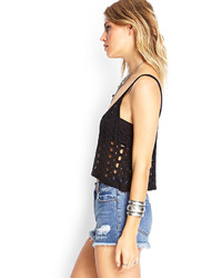 Forever 21 Open Knit Crop Top