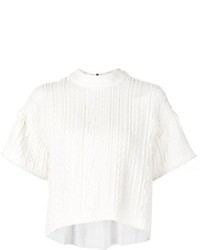 Sea Cropped Cable Knit Top