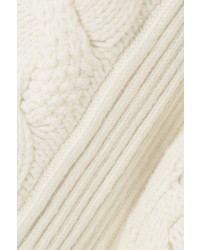 MM6 MAISON MARGIELA Convertible Cable Knit Wool Blend Mini Dress Off White