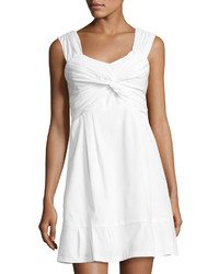Nanette Lepore Front Twist Knit Dress White