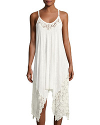 Ale By Alessandra Henna Blues Lace Inset Knit Dress White