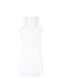 White Knit Fishnet Tank Dress