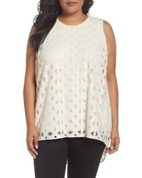 Vince Camuto Plus Size Highlow Cable Lace Top