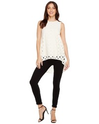 Vince Camuto Sleeveless Cable Lace High Low Hem Blouse Blouse