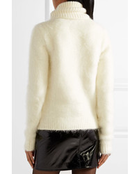 Saint Laurent Knitted Turtleneck Sweater Ivory
