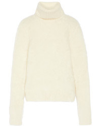 Saint Laurent Knitted Turtleneck Sweater Ivory