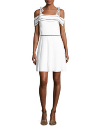 Parker Dorothy Knit Cold Shoulder Dress White