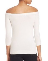 Milly Pointelle Off The Shoulder Pullover