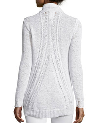 Neiman Marcus Cashmere Collection Long Cable Knit Cardigan