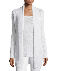 Neiman Marcus Cashmere Collection Long Cable Knit Cardigan