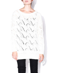 Black Swan White Cable Knit Sweater
