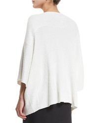 Helmut Lang Dolman Sleeve Ribbed Oversized Pullover Sweater White