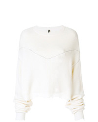 Unravel Project Frayed Ribbed Sweater