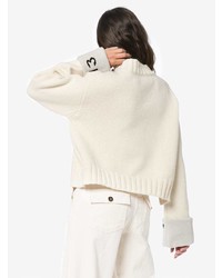 Off-White Knitted Logo Cuff Wool Blend Sweater