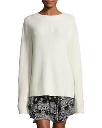 A.L.C. Markell Ribbed Wool Cashmere Sweater White