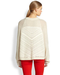 Helmut Lang Mohair Silk Textured Pattern Oversized Sweater