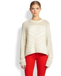 Helmut Lang Mohair Silk Textured Pattern Oversized Sweater