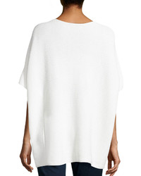 Vince Wool Blend Pullover Slouchy Poncho Winter White