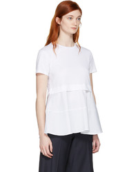 Jil Sander Navy White Peplum T Shirt
