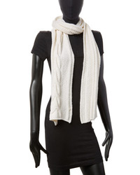 Cable Knit Cashmere Long Scarf 70 X 9