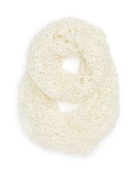 David & Young Open Knit Infinity Scarf White One Size