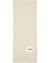 Jil Sander Off White Cable Knit Scarf
