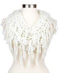 Sylvia Alexander Fringed Knit Infinity Scarf With Metallic Details