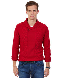 Nautica Cable Knit Shawl Collar Sweater