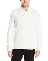 Calvin Klein Cotton Acrylic Jacquard Shawl Collar Sweater