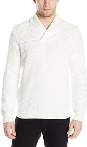 Calvin Klein Cotton Acrylic Jacquard Shawl Collar Sweater, $98   | Lookastic