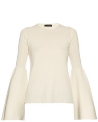 The Row Darcy Bell Sleeve Cashmere Silk Blend Knit Top