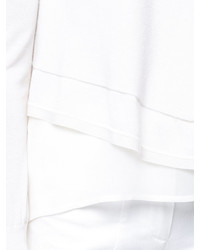 Derek Lam Long Sleeve V Neck Pullover With Print Back