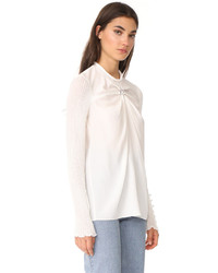3.1 Phillip Lim Ls Combo Top With Knit Sleeves